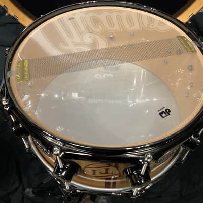 Tris Imboden's, Chicago, "T.I. Monogram" DW - 6.5x14" Custom, Exotic Bubinga-Maple, 10-Lug Snare Drum, w/Case. Signed. 1 of 1! image 17