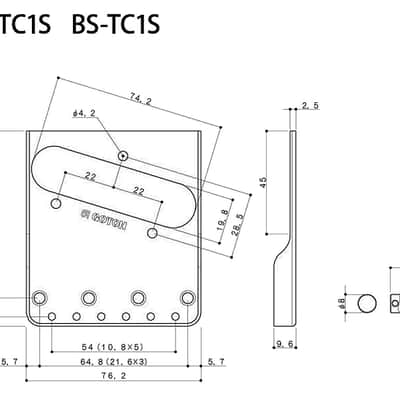 GOTOH Ti-TC1S vintage Tele style guitar bridge (CR) image 3