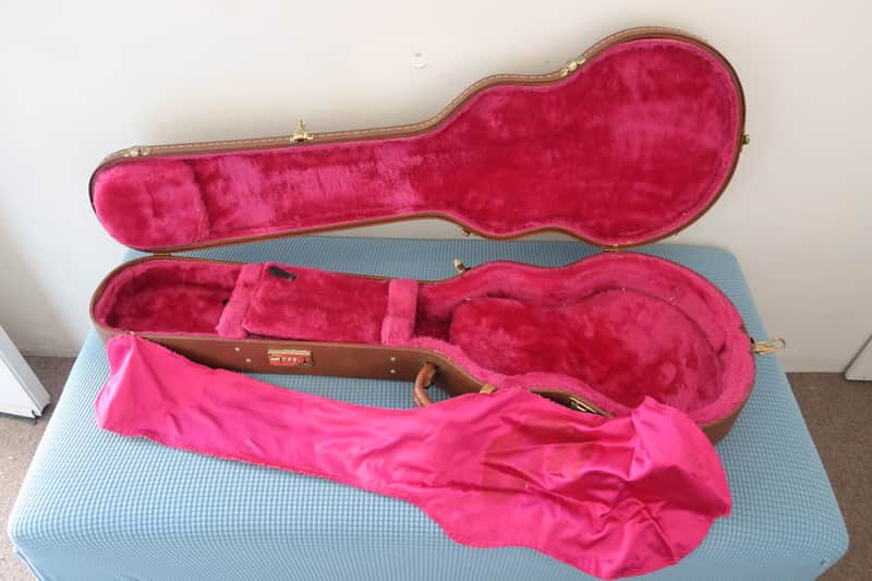 Vintage 1989 1990 1991 Fuzzy Blanket Gibson USA TKL Les Paul Case Brown Pink Shroud 40 X 13 X 3 image 1