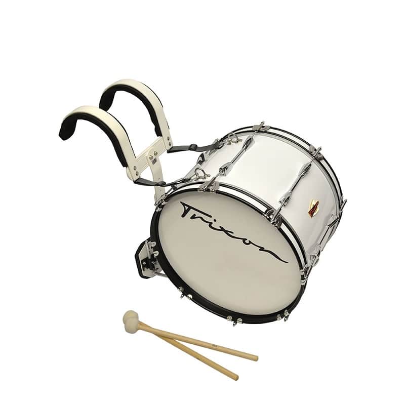 Trixon Field Series Marching Bass Drum 28×12 - White image 1
