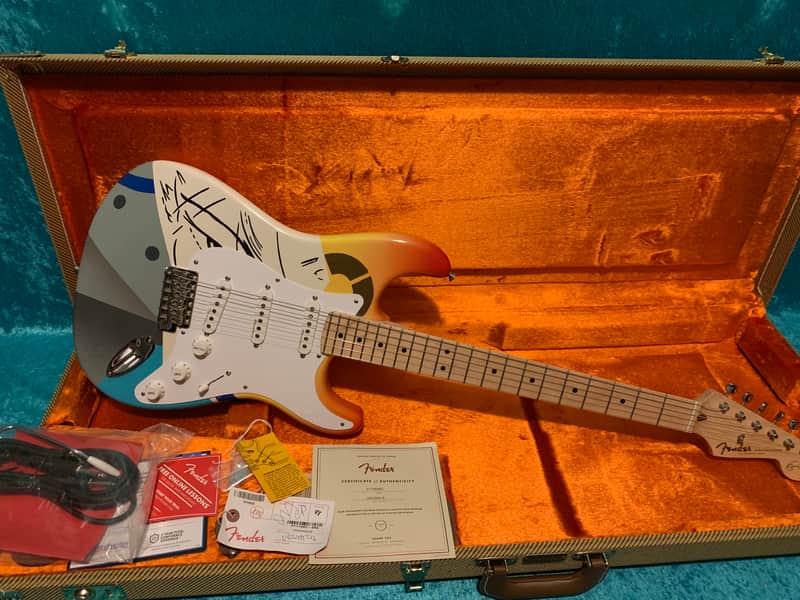 Crash 1 Eric Clapton Fender Stratocaster guitar 2021 - Hand Painted Strat vintage design non standard made in USA one image 1
