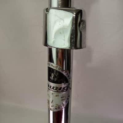 Ludwig Tripod Cymbal Stand Base+Tube Chrome Single-Braced Part Black/White Label image 2