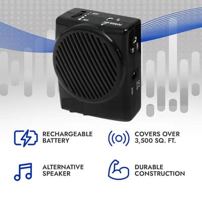 Speak Out Personal Voice Amplifier, Rechargeable Portable Speaker with Wired Microphone Headset for Classroom Teachers, Tour Guide, Presentations – 10watt Power Amplifier image 2