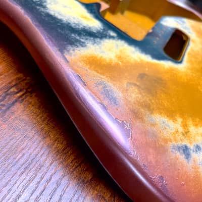 Warmtone CG HSH Strat Style Guitar Body Relic "Stormy Sky” Nitro 4.3lbs image 6