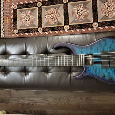 Modulus Quantum 6 LH 1995 Purple-Blue Burst over Quilted Maple image 2
