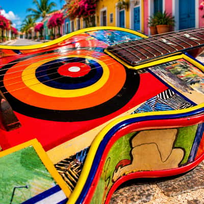 El Daga Jasper Johns "Flag Island" 2019 - Collage Dada Art Guitar. Only one. image 12