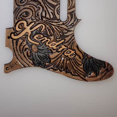 Fender Telecaster Leather Pickguard hand tooled Sheridan style "Outlaw series " 2019 classic image 5