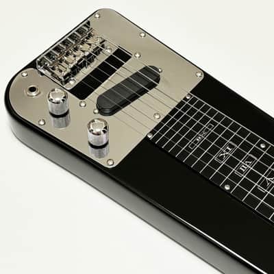 Amuic Lap Steel Guitar, Slide Steel Guitar Electric, 6 Strings Slotted Head Stock Guitars with Gig Bag & Slide Bar (Black) image 9