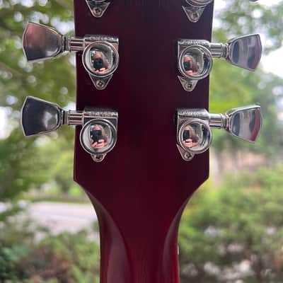 Gibson Les Paul Traditional Pro V Satin Mahogany Top 2020 - Satin Wine Red image 4