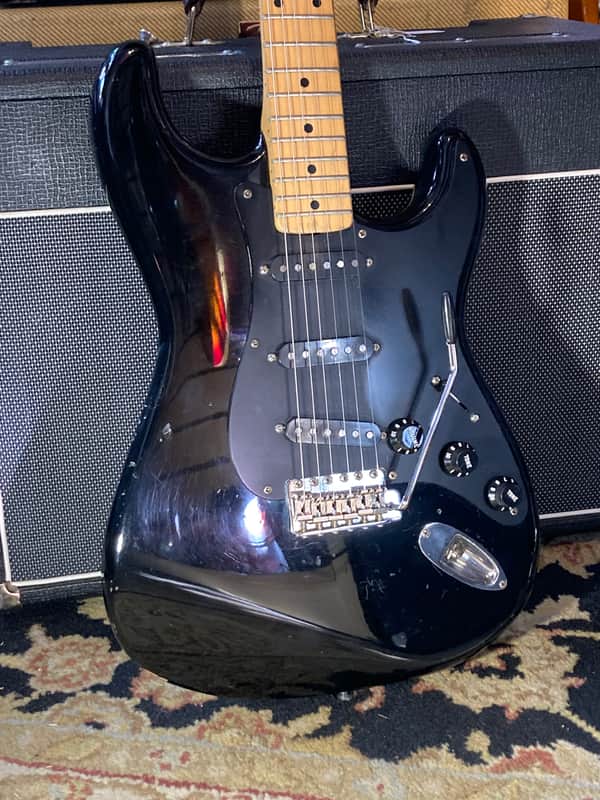 Squier Fender MIJ Stratocaster “Gilmour” Style Upgrades from head to toe! c. 1985 - Black image 1