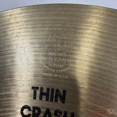 Zildjian Avedis 16” Thin Crash Cymbal Vintage image 3