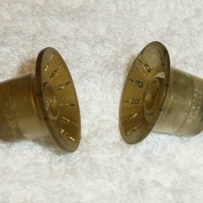 Original Vintage 1960s 1970s Gold Volume and Tone Knobs Matching Set of 2 for Univox Guyatone Teisco  Conrad Kawai Etc. Guitars Made in Japan Excellent image 6