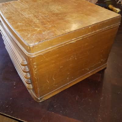 Silvertone 5731 Portable Record Cutting Lathe 78 RPM 6V6 Amp Recorder Radio PA 109.359 Bad Crystal mic 1940 - Stained Wood image 6