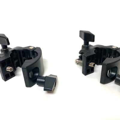 Pair of Hatched Rack Clamp Bracket Mount Arm Holder for Roland Yamaha Gibraltar image 1
