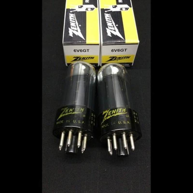 GREAT PAIR ZENITH (SYLVANIA) 6V6GT Chrome Dome Amp VACUUM TUBES Tested O.9773 image 1