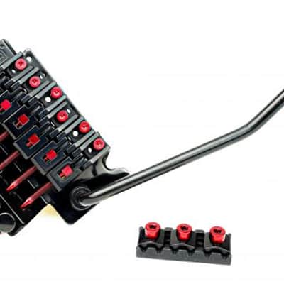 FU-Tone Titanium Saddle Insert For Locking Tremolo Trans Red - 6 String Set - Made In USA! image 3