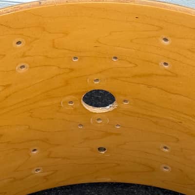 Ludwig 70's Bass Drum Shell & Rims 14 x 24" Blue Olive Badge Green Sparkle Rewrap image 13