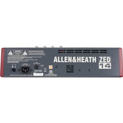 Allen & Heath ZED-14 Compact 14-Channel Analog Mixer with USB Connection image 4