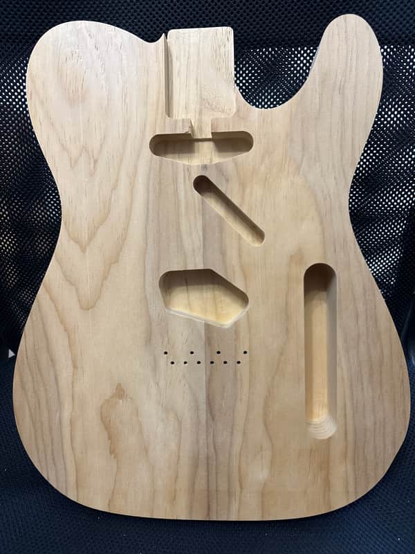 Hades Roasted Maple, Roasted clear Pine Telecaster Body Raw off the CNC image 1