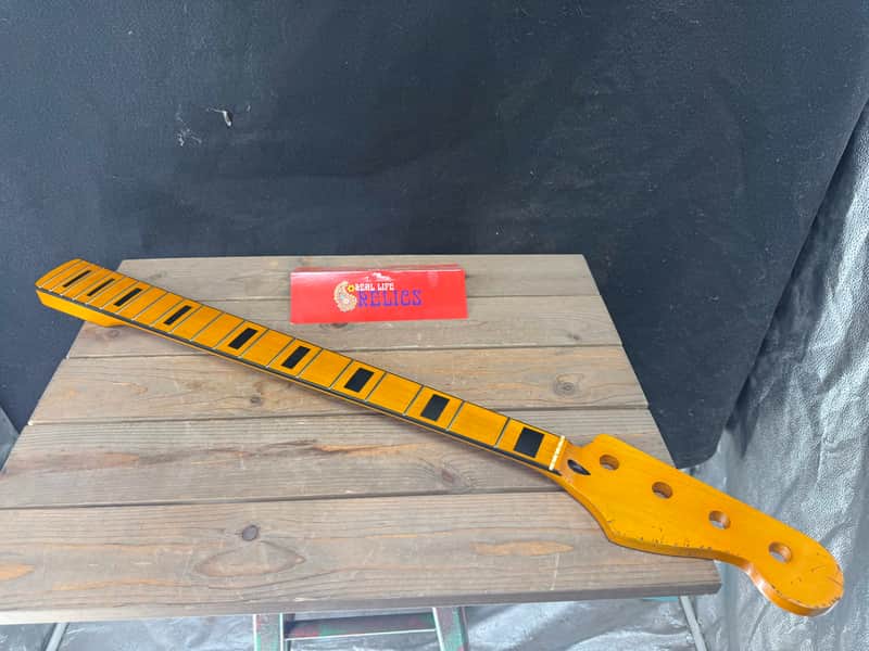 Real Life Relics Aged Jazz Bass® Neck Replacement Bound With Block Markers Maple/Maple Vintage Nitro JBMMBB #7 image 1