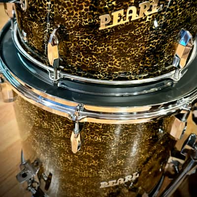 Pearl 60s Mahoghany drum set Leopard wrap 13,16,22 - Evans USA heads image 4