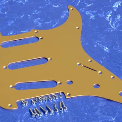 Gold Anodized Aluminum Pickguard For American Series Strats + Screws, #GSPG image 1