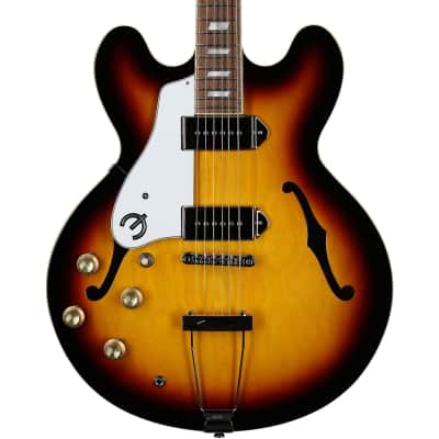 Epiphone Casino Archtop Hollowbody Left-Handed Electric Guitar (with Gig Bag), Vintage Sunburst image 1