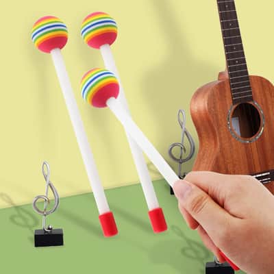 2 Pcs Drum Mallet 8.3 Inches Length, Wool Felt Drum Stick, Anti-Slip Bass Percussion Sticks, Instrument Band Accessory Part For Drums Snare Drums image 6