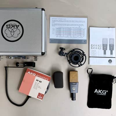 AKG C414 XLII Large Diaphragm Multipattern Condenser Microphone 2015s - Black image 1