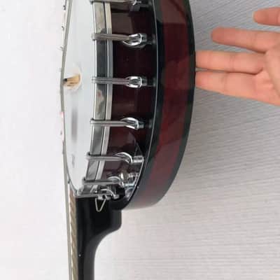 6 String Banjo Guitar in Black and Natural image 10