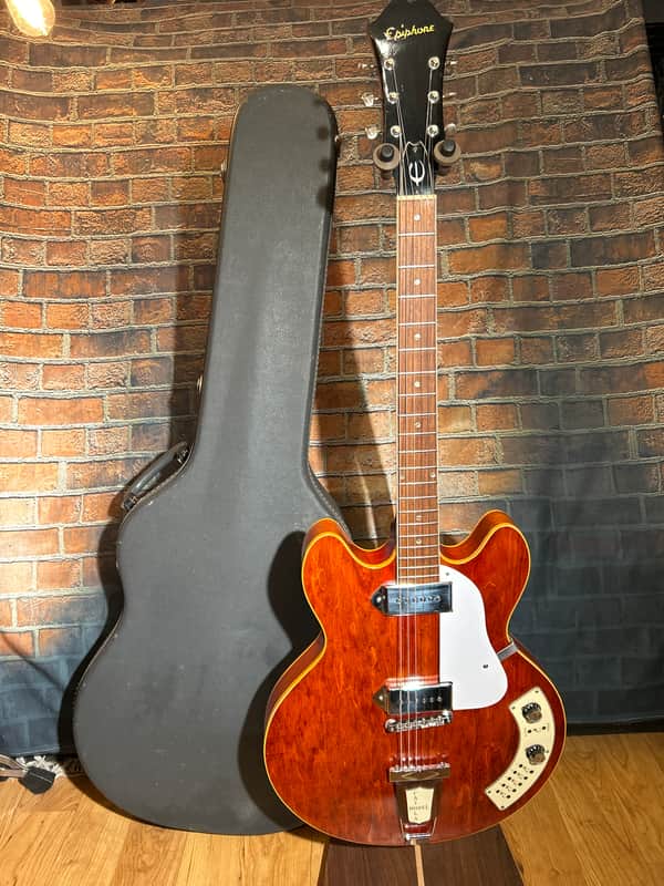 RARE! Epiphone Caiola 1966 ALL Original-1 5/8” Nut-Slim Taper Neck-Faded Cherry image 1