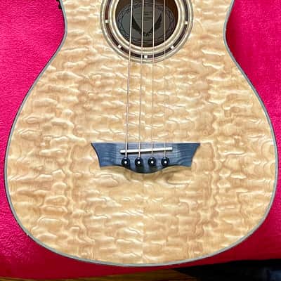 Dean EQABA-GN Exotica Quilt Ash Acoustic Bass with Aphex Electronics 2010s - Gloss Natural image 1