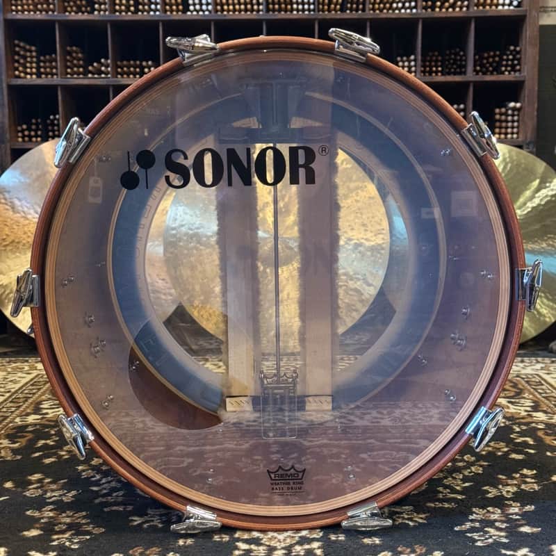 VINTAGE 1980's Sonor 18x22 Signature Horst Link Heavy Beech Shell Bass Drum in African Bubinga image 1