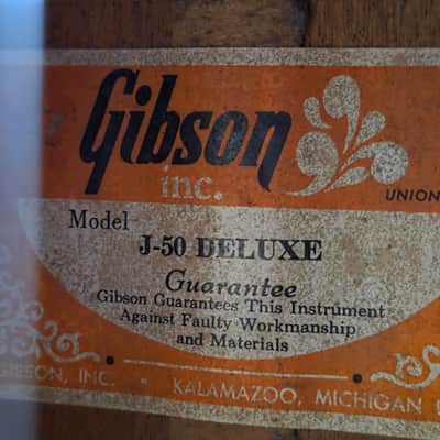 1970 Gibson J-50 Deluxe J50 Kalamazoo Vintage 70s Acoustic Guitar image 2