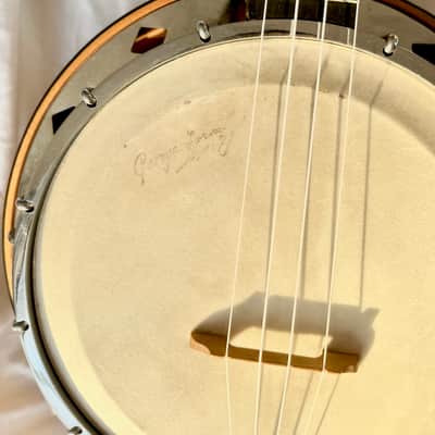Dallas George Formby Model D Banjo Ukelele/Banjolele - 1938, Signed with Original Patent Leather Case image 2