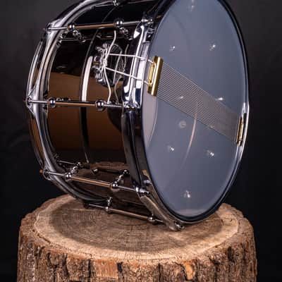 Ludwig LU0814C Universal Brass 8x14" Snare Drum with Triple Flange Hoops 2022 - Present - Black Nickel over Brass with Chrome Hardware image 3