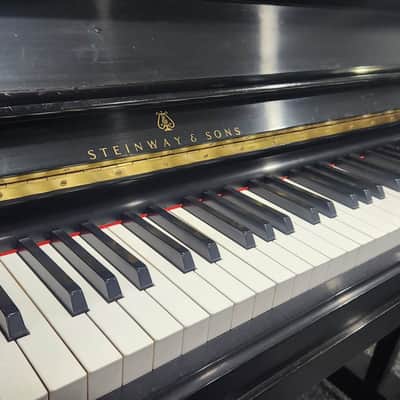 Steinway K 52" Full Upright Piano with Bench Mfg 1985 -  Satin Ebony image 3