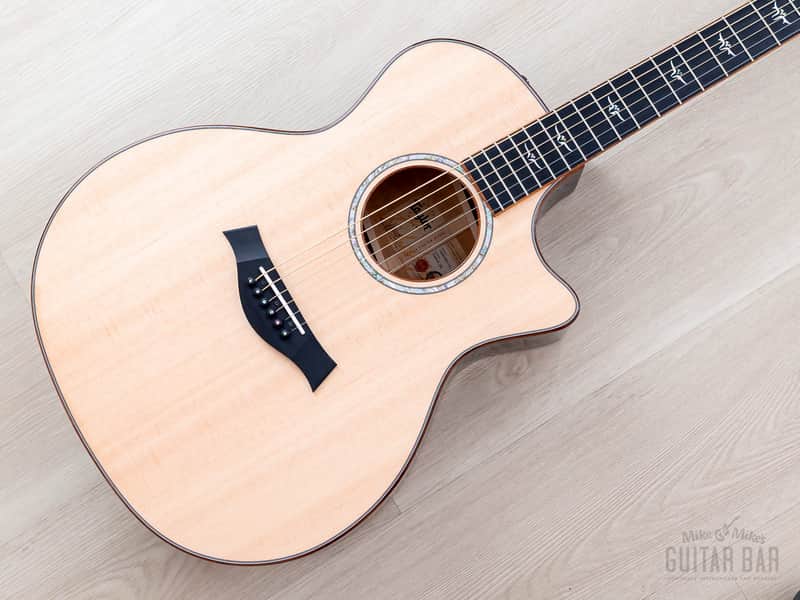 2023 Taylor Custom Grand Auditorium Acoustic Electric Guitar Trans Black w/ Lutz Spruce + Flame Maple image 1