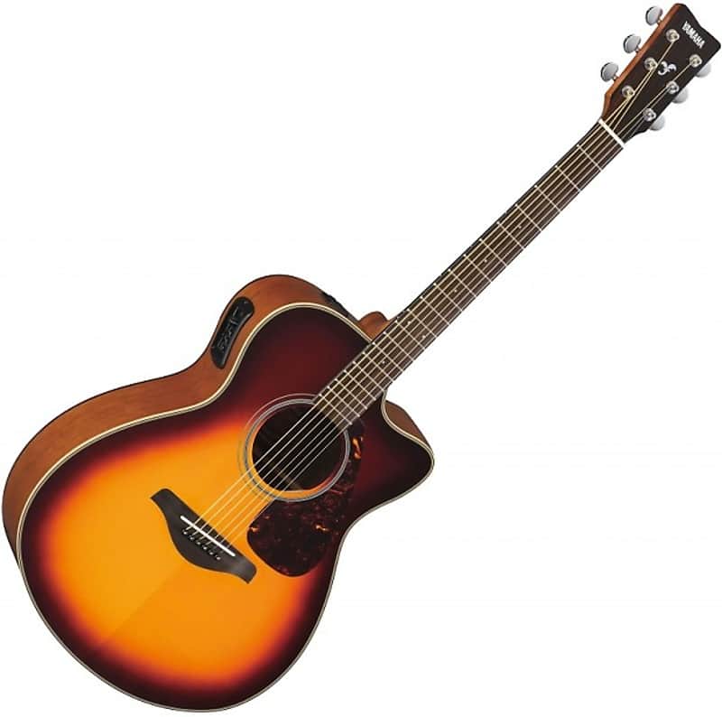Yamaha FSX700SC-BSB Solid Spruce Top Concert Cutaway Acoustic/Electric Guitar Brown Sunburst image 1