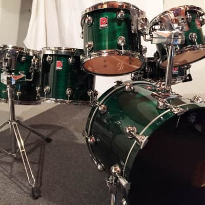 Premier Genista 90s Rare 6 Piece Birch Drum Kit Terraverdi Green image 1