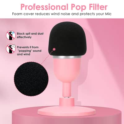 Seiren Mini Microphone Shock Mount - Pink Shock Mount And Pop Filter Compatible For Razer Seiren Mini Mic, Mic Anti Vibration Reduces Vibration Noise Matching Boom Arm By image 4