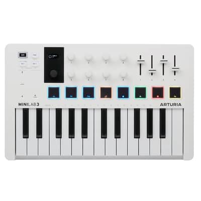 Arturia MiniLab 3 25-Note Compact MIDI Keyboard and Pad Controller, White image 6