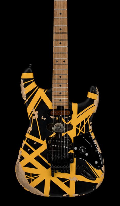 EVH Limited Edition Striped Series Frankie Aged - Black and Yellow #00931 image 1