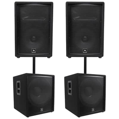 (2) JBL JRX212 1000w 12" 2-Way DJ P/A Speakers+(2) 18" 1400w Subwoofers Pro Subs image 15