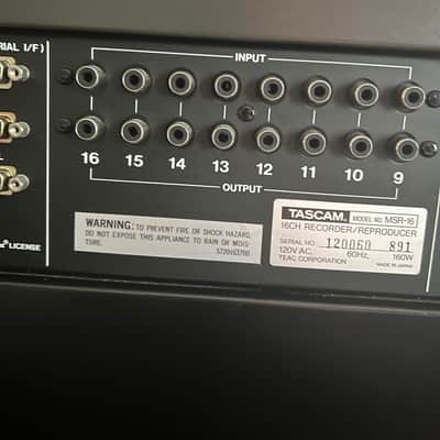 TASCAM MSR-16 1/2” 16-Track Reel-to-Reel Recorder w/ Used SM911 Tape, Take-Up Reel + Cables image 7