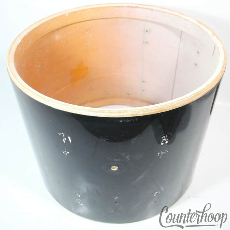 *Leedy&Ludwig12x15" Snare/Floor Tom Drum Shell 3Ply Maple/Black Wrap Vintage 50s image 1