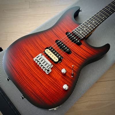 Schecter USA Sunset Custom-II HSS, Tiger Eye Satin with Tweed Hardshell Case image 6