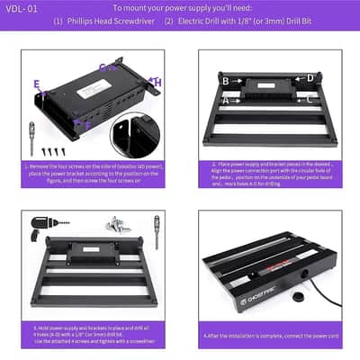 Guitar Pedal Board Aluminum Alloy 2.75lb Effect Pedalboard 16.9"x12" with Carry Bag image 5