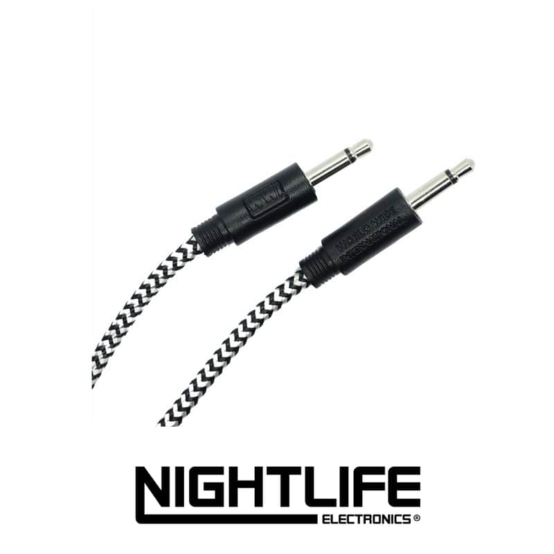 WWI 3.5mm Braided Patch Cable 5/pk - 15cm - Black/White image 1