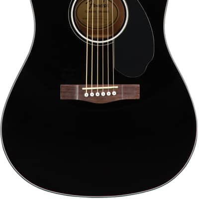 Fender CD-60SCE Solid Top Dreadnought Acoustic-Electric Guitar - Black w/ Hard Case image 2